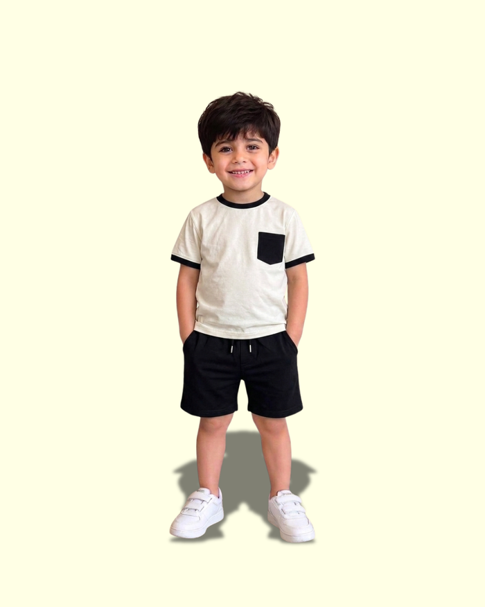Contrast Pocket T-Shirt & Shorts